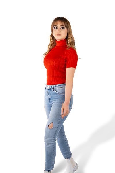 Lonca Tekstil Half Sleeve Turtleneck Knitwear Knitted Badi Sweater