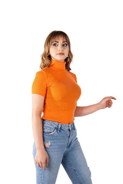 Lonca Tekstil Half Sleeve Turtleneck Knitwear Knitted Badi Sweater