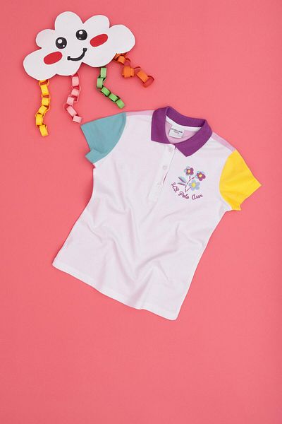 U.S. Polo Assn. Κοριτσίστικο μπλουζάκι με λευκό γιακά πόλο 1834329