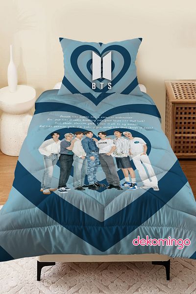 dekomingo Heart Bts Baby and Children's Room Quilted Quilt