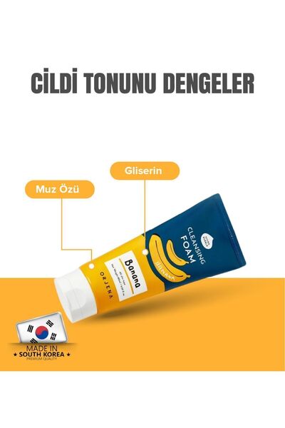 Orjena Cleansing Foam (BANANA) Muz Özlü Besleyici Ve Nemlendirici Yüz Temizleme Köpüğü - 180ml