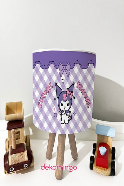 dekomingo Purple Scarped Kuromi̇ Baby and Children's Room Lamp Shade