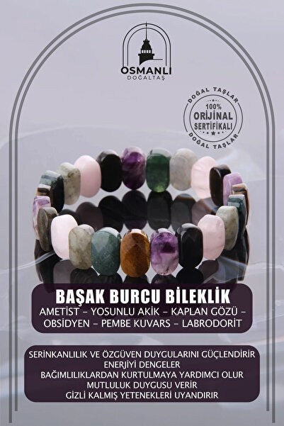 OSMANLI DOĞAL TAŞ Sertifikalı Başak Burcu Roleks Bileklik B066