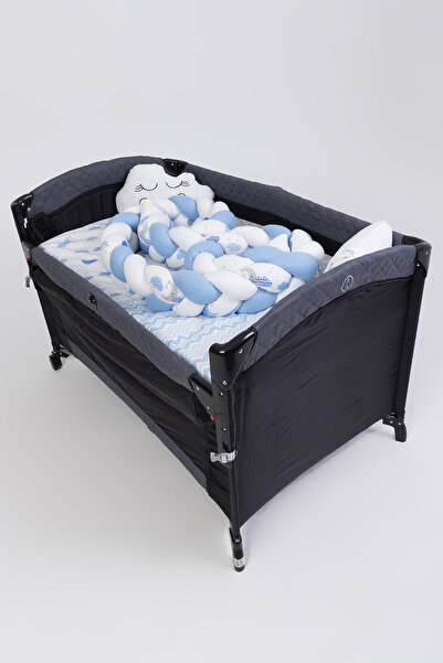 MARAL طقم نوم سرير أطفال بارك مضفر باللون الأزرق مقاس 70x110، 70x120، 70x130،...