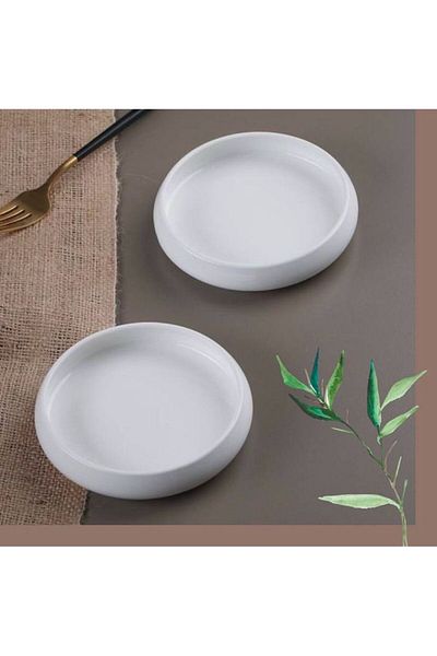 Karçiçeği Home Set of 4 Round Porcelain Cake Plates 18cm