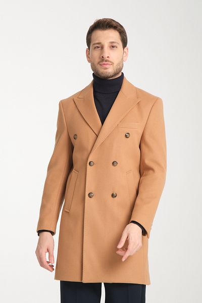 Frappoli Ανδρικό παλτό με διπλό στήθος Standard Fit