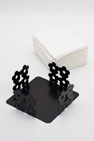 MAVİ TREND Black Metal Decorative - Napkin Holder Patterned Napkin Holder