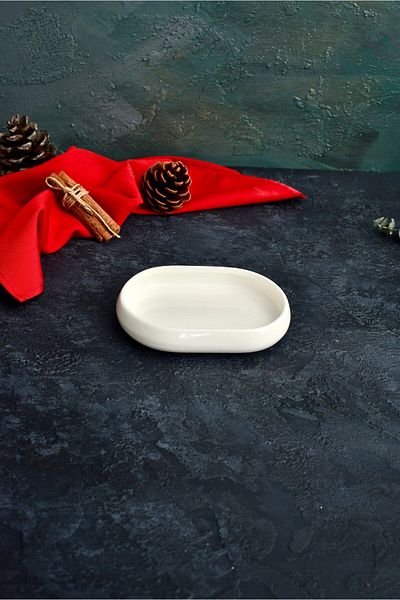 Karçiçeği Home Set of 6 Oval Boat Plates 14cm