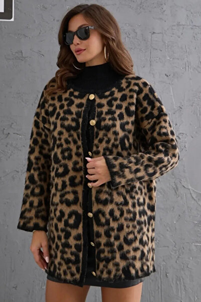 Swana Дамска жилетка с леопардови шарки