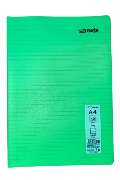 Mynote Text Neo Defter A4 40 Yp Çizgili - Yeşil