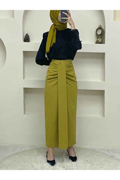 Modamorfo Pleated Skirt with Draped Front