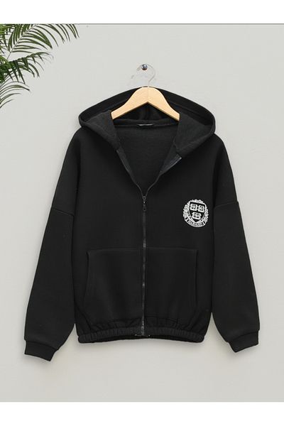 Modamorfo Kapuzenpullover mit elastischem Rock und Aufschrift