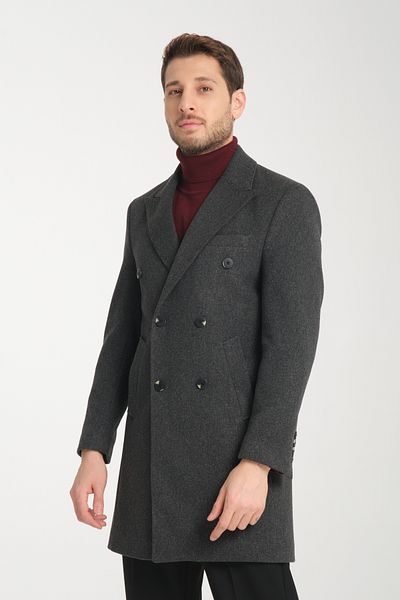 Frappoli Ανδρικό παλτό με διπλό στήθος Standard Fit