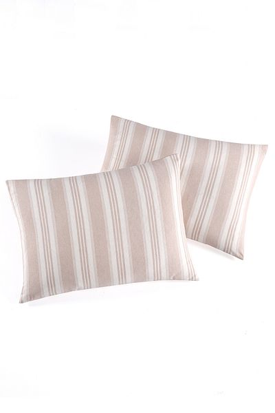 Eponj Home Σετ 2 Μαξιλαροθήκες Soft Line Sport ριγέ σε μπεζ χρώμα