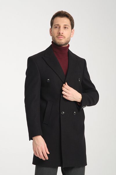 Frappoli Ανδρικό παλτό με διπλό στήθος Standard Fit