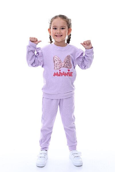 minikiss Sequin Embroidered Girls' Tracksuit Set
