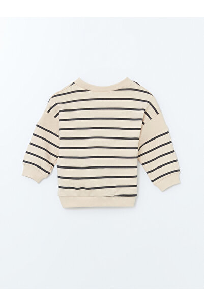 LC Waikiki Crew nyakú, hosszú ujjú, csíkos kisfiú pulóver és melegítőnadrág alsó 2 részes készlet