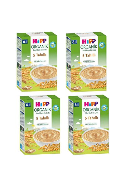 Hipp Organik 5 Tahıllı 6+ Ay Kaşık Maması 200 gr 4 ADET