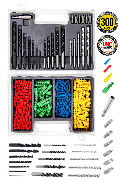 PROXTECH 300 Parça Profesyonel Özel Çantalı Dübel Ve Ahşap Beton Metal Matkap...