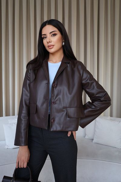Tuba Butik Faux Leather Short Women's Jacket