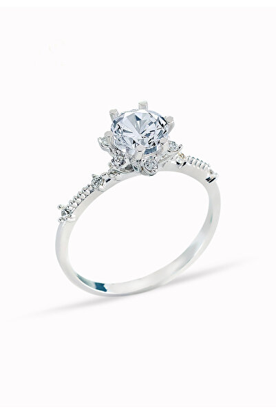 Nilvera Kuyumculuk 8 Ayar Altın Lotus Tektaş Yüzük, Evlilik Yüzükleri, Işıklı...