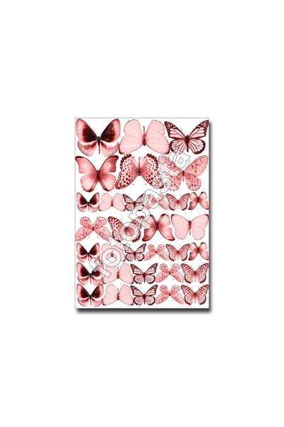 fotopasta Gofret Üzerine Kelebek Yenilebilir Resim Baskısı 130