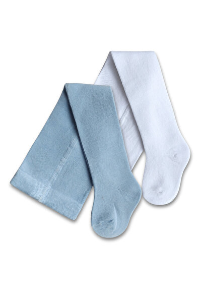 GizaKids Cotton Girls Boys Baby Kids Blue White 2-Piece Pantyhose