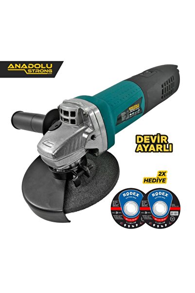 Anadolu Strong ANS1006 Devir Ayarlı Spral Taşlama 1100 watt 125 mm Disk Çapı 2 Adet Disk Hediye