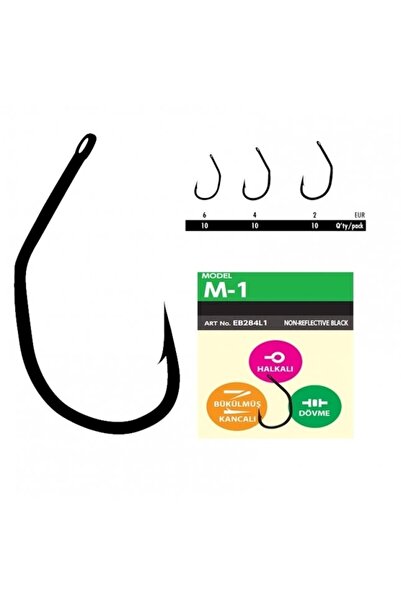 HAYABUSA M1 Sazan İğnesi Dövme Teflon Black 10'lu Paket 2 NUMARA