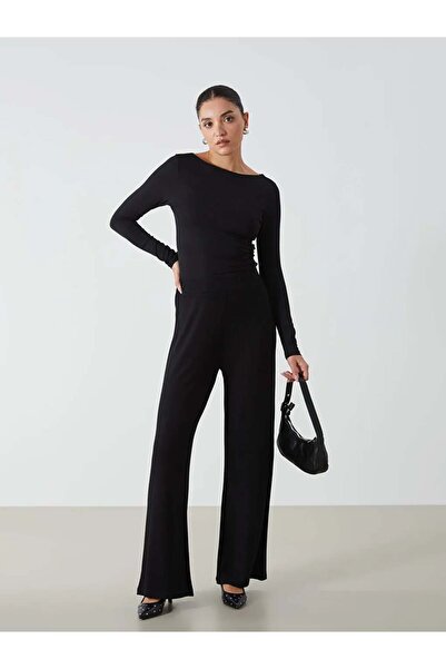 LC Waikiki LCWAIKIKI Classic Siyah Beli Lastikli Kadın Eşofman Altı