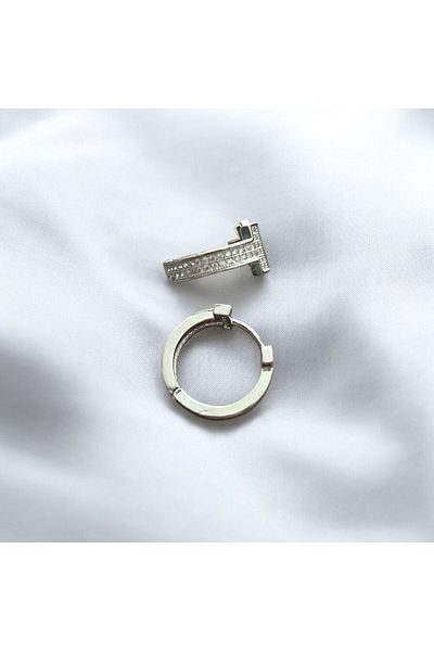 Nilsu Jewellery Accessory Zircon Stone t Model Hoop Earrings
