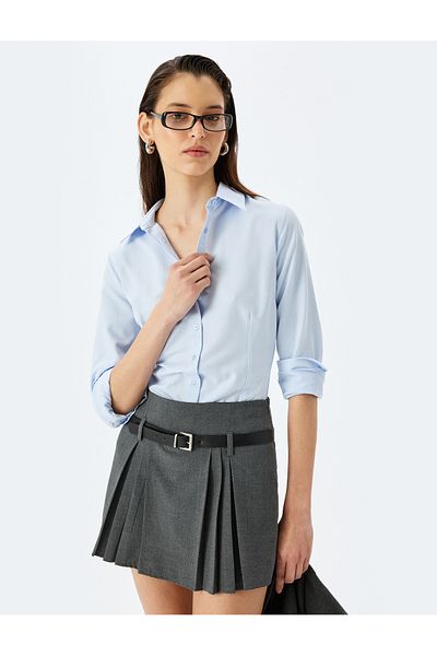 Koton light blue Poplin Shirt