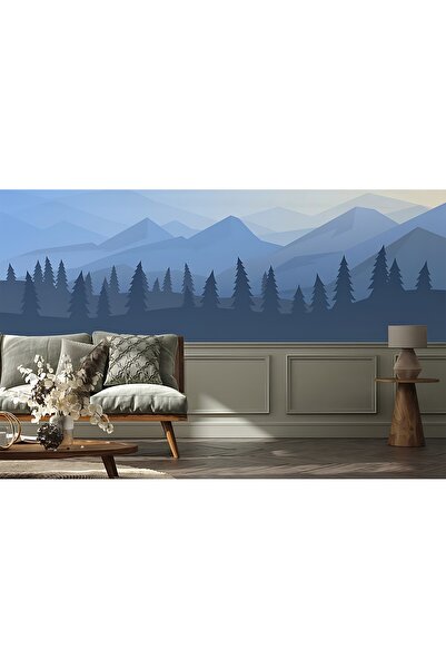 MORDENTE HOME Dağ Orman Duvar Kağıdı Duvar Resmi (İSTENİLEN ÖLÇÜDE ÜRETİLMEKTEDİR)