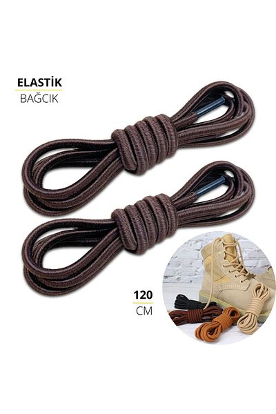 Foottab 120 cm Elastic Laces, Round Elastic Shoelaces, Boot Laces, 1 Pair
