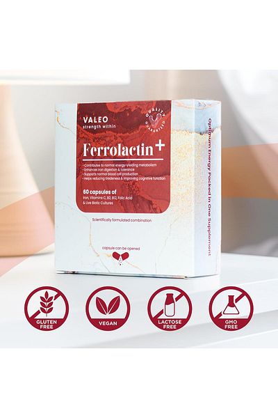 VALEO Ferrolactin+, 60 Capsules