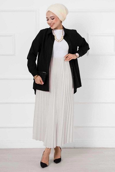 EBRUTESETTÜR Thin Pleated Long Hijab Skirt
