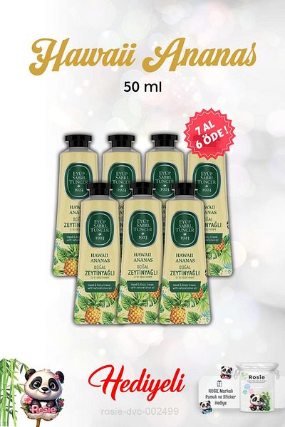 Eyüp Sabri Tuncer Hawaii Pineapple 50ml Hand and Body Cream - Buy 7 Get 6 and Rosie