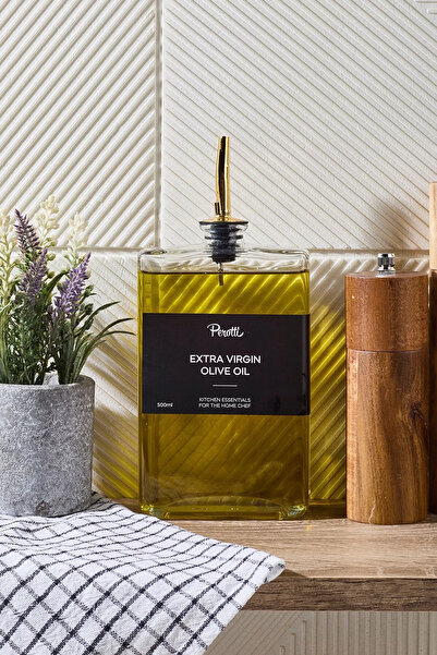 Kitchen Line Molivet Gold Kapak 500ml Cam Yağdanlık-sosluk-sirkelik Sticker H...