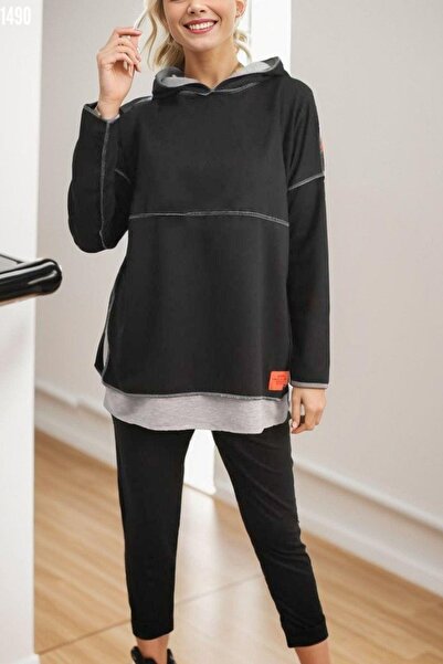 Mossta Fekete, hosszú ujjú, kétszálas öltöny