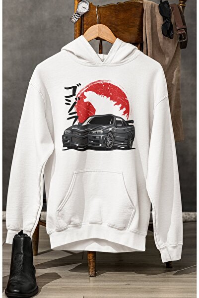 Fuddy Moda Unisex majica Godzilla Car Štampano Sa kapuljačom, majica sa kapul...