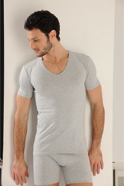 Hmd Ανδρικό T-shirt Lycra με λαιμόκοψη - 5 τεμαχίων, κοντό μανίκι, 92% βαμβάκι, 8% ελαστάνη