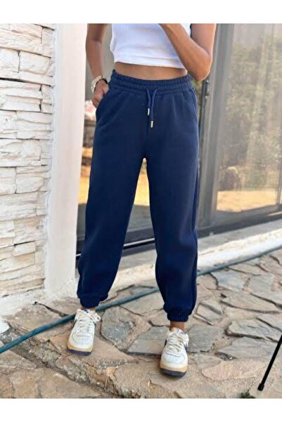 JustBS Pantaloni de trening pentru femei, ALBASTRU ÎNCHIS, IARNĂ CASUAL, din ...