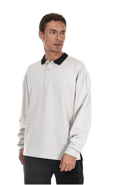 king brich Ανδρικό φούτερ Kingbrich Polo Collar με λεπτομέρεια Oversize Fit