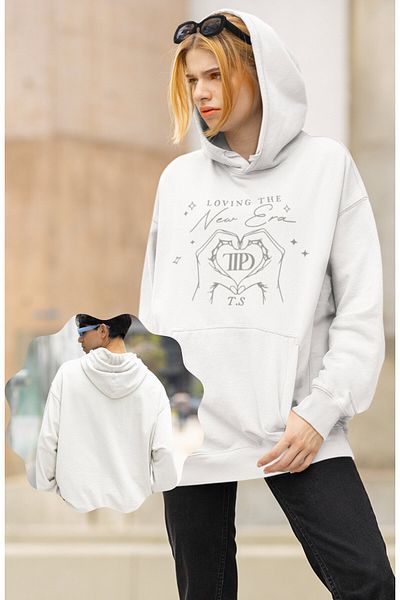 Fuddy Moda Unisex New Era TTPD άλμπουμ με στάμπα μεγάλου μεγέθους φούτερ με κουκούλα - Taylor Swift Hood Design