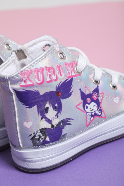 StWenn Kuromi Lighted Lace-Zippered Children's Sports Shoes