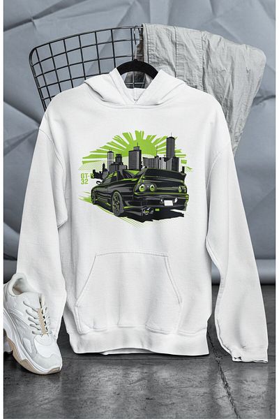Fuddy Moda Φούτερ GT-R 32 με στάμπα Unisex Oversize με κουκούλα