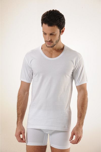 Hmd Ανδρικό Plus Size - 3 τεμάχια Άνετο εσώρουχο μονό ζέρσεϋ λαιμόκοψη 100% βαμβάκι