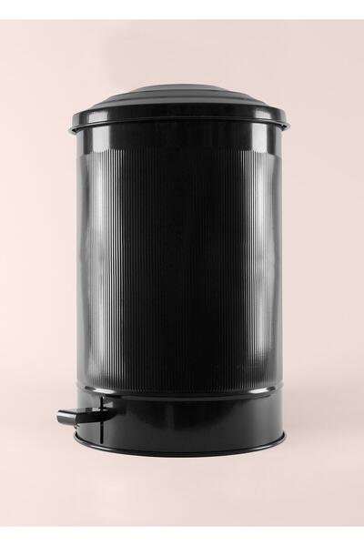 The Mia Stripe Kitchen Trash Can Black 37 Lt