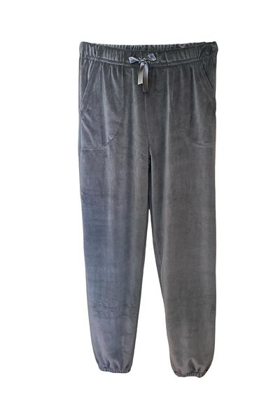 FORMO Pantaloni de pijama de jogger din catifea afumată de înaltă calitate cu buzunare - picior elastic