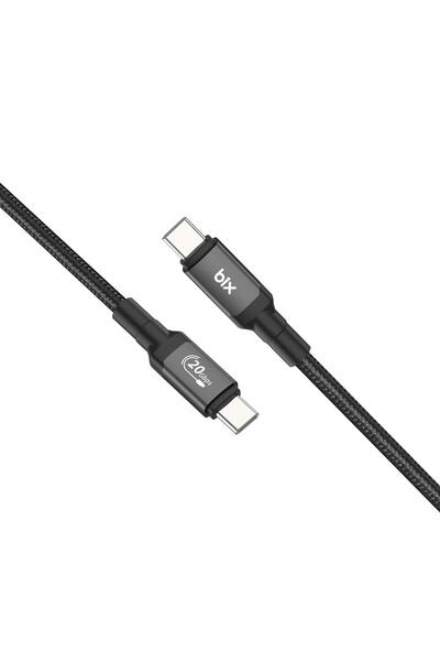 Bix 100w Hi-speed 20gbps 4k 60hz Örgülü Metalik Başlıklı Type-c Şarj Data Ve ...